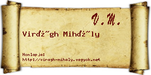 Virágh Mihály névjegykártya